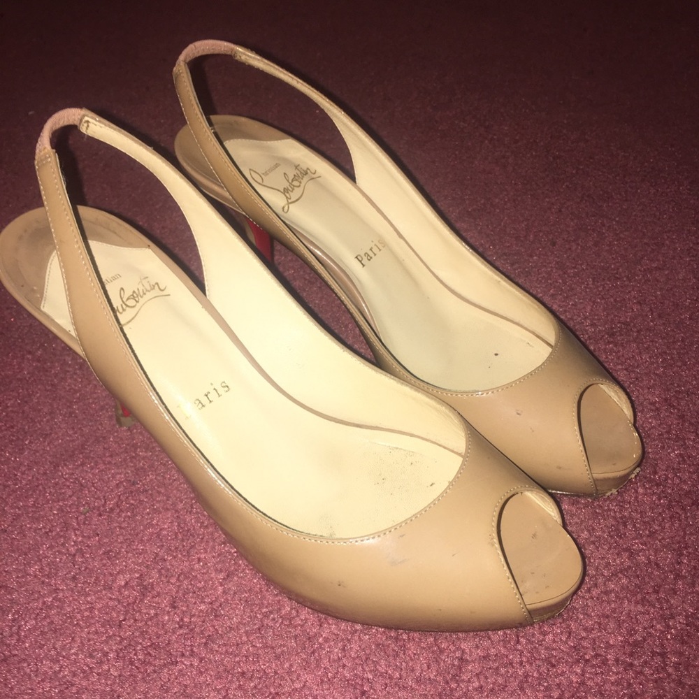 Christian Loubiton Peep Toe - Picture 1 of 7